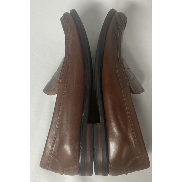 Cole Haan Brown Leather Penny Loafers Pinch Hand Sewn Mens 11.5M Slip On Shoe - Picture 9 of 13